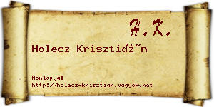 Holecz Krisztián névjegykártya